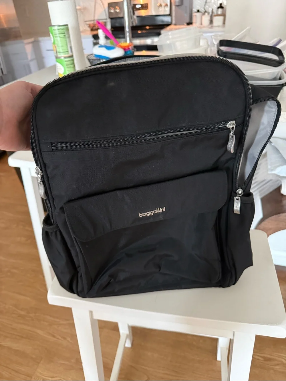 Baggallini Black Compact Travel Backpack with Multiple Pockets